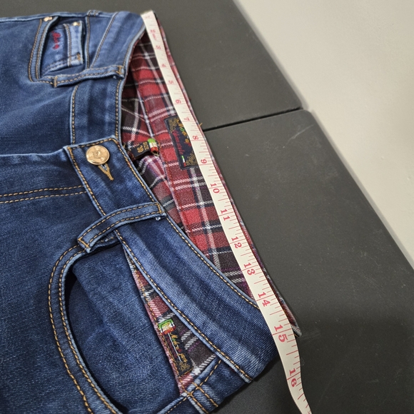 Vintage Mock Up Dark Denim Straight Leg Lined Jeans Size 30 - Picture 8 of 14